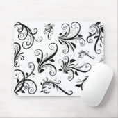 Damask Pattern, French Damask, Black and White Muismat (Met muis)
