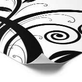 Damask Pattern, French Damask, Black and White Poster (Hoek)