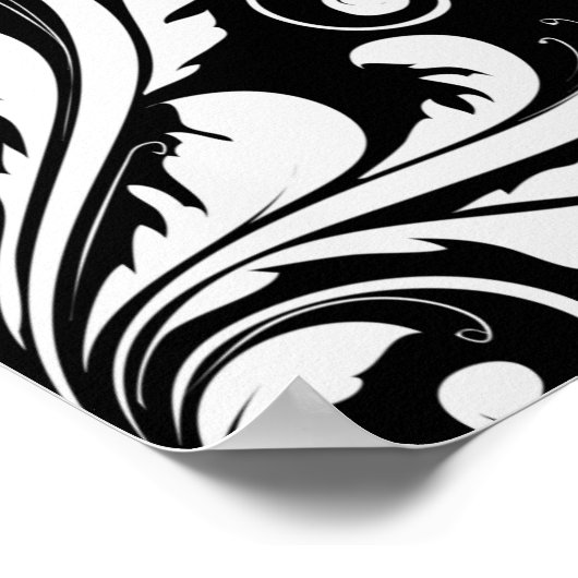 Damask Pattern, French Damask, Black and White Poster (Hoek)