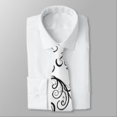 Damask Pattern, French Damask, Black and White Stropdas (Gebonden)