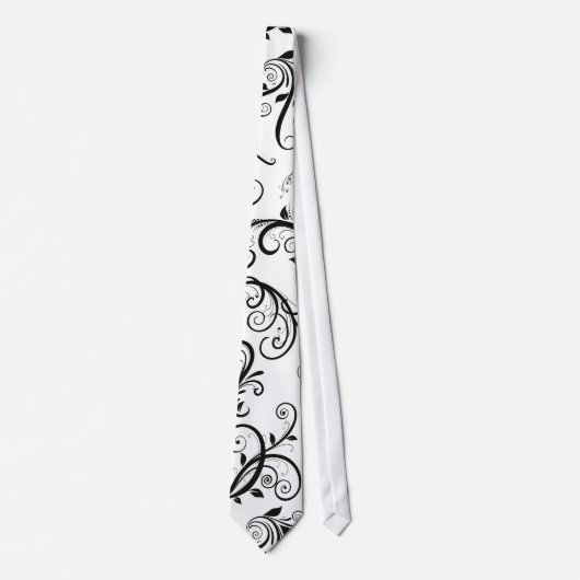 Damask Pattern, French Damask, Black and White Stropdas (Voorkant)