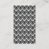 Damask Pattern, French Damask, Black and White Visitekaartje (Achterkant)