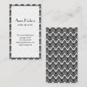Damask Pattern, French Damask, Black and White Visitekaartje (Voorkant / Achterkant)