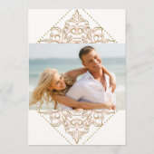Damask Pattern Gold Dot Lace Save the Date Photo (Achterkant)