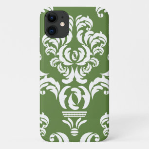 Damask Pattern, Green Damask, French Damask iPhone 11 Hoesje