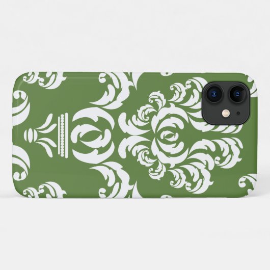 Damask Pattern, Green Damask, French Damask Case-Mate iPhone Case (Achterkant (horizontaal))