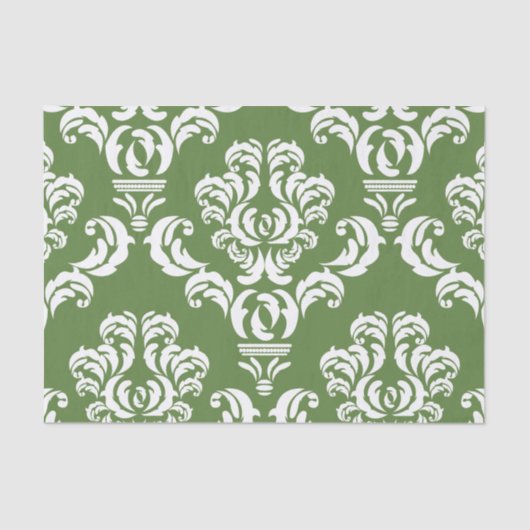 Damask Pattern, Green Damask, French Damask Tissuepapier (Voorkant)