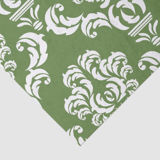 Damask Pattern, Green Damask, French Damask Tissuepapier (Detail)