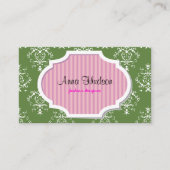 Damask Pattern, Green Damask, French Damask Visitekaartje (Voorkant)