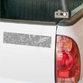 Damask Pattern, Grey Damask, French Damask Bumpersticker (Op Truck)