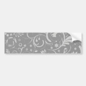 Damask Pattern, Grey Damask, French Damask Bumpersticker (Voorkant)