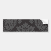 Damask Pattern, Grey Damask, French Damask Bumpersticker (Voorkant)