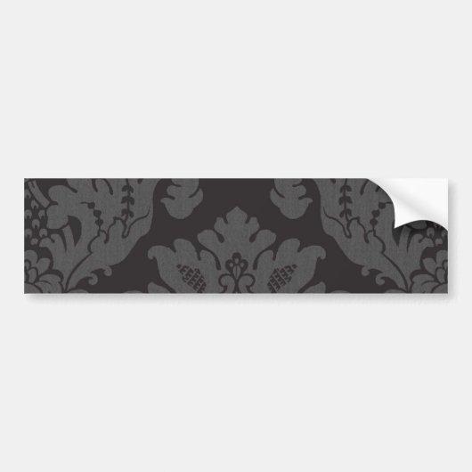 Damask Pattern, Grey Damask, French Damask Bumpersticker (Voorkant)