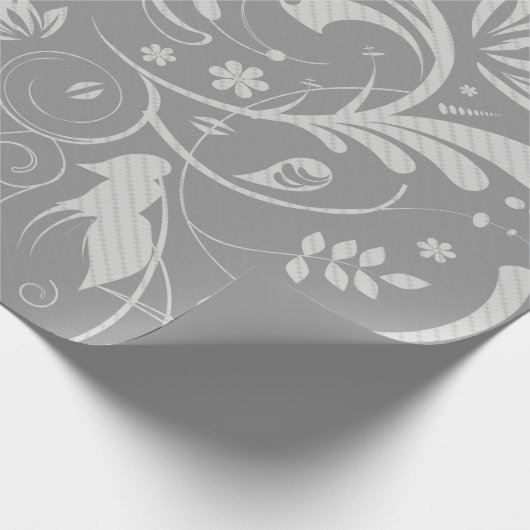 Damask Pattern, Grey Damask, French Damask Cadeaupapier (Hoek)