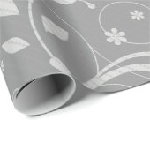 Damask Pattern, Grey Damask, French Damask Cadeaupapier (Rol Hoek)