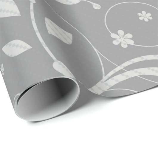 Damask Pattern, Grey Damask, French Damask Cadeaupapier (Rol Hoek)