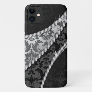 Damask Pattern, Grey Damask, French Damask iPhone 11 Hoesje