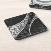 Damask Pattern, Grey Damask, French Damask Drankjes Onderzetter (Linkerzijde)