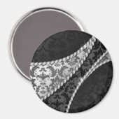 Damask Pattern, Grey Damask, French Damask Magneet (Voorkant / Achterkant)