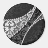 Damask Pattern, Grey Damask, French Damask Magneet (Voorkant)