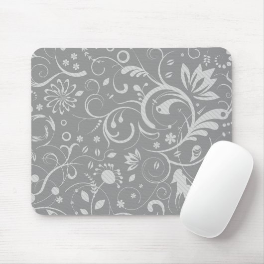 Damask Pattern, Grey Damask, French Damask Muismat (Met muis)