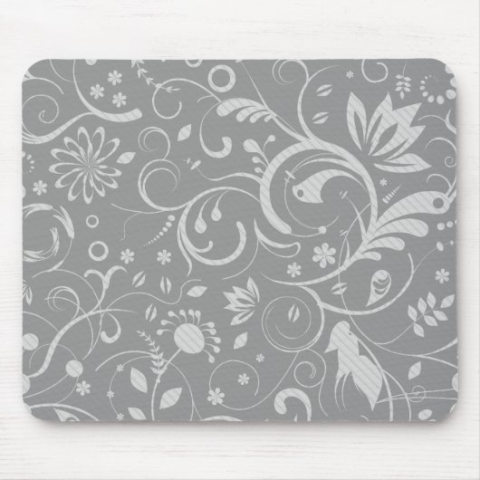 Damask Pattern, Grey Damask, French Damask Muismat (Voorkant)