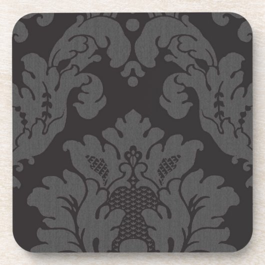 Damask Pattern, Grey Damask, French Damask Onderzetter (Voorkant)