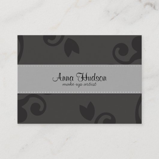 Damask Pattern, Grey Damask, French Damask Visitekaartje (Voorkant)