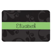 Damask Pattern, Grey Damask, Jouw naam Magneet (Horizontaal)