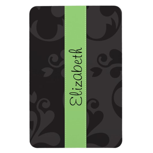 Damask Pattern, Grey Damask, Jouw naam Magneet (Verticaal)