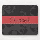 Damask Pattern, Grey Damask, Jouw naam Muismat (Voorkant)