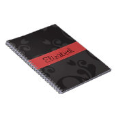 Damask Pattern, Grey Damask, Jouw naam Notitieboek (Rechterzijde)