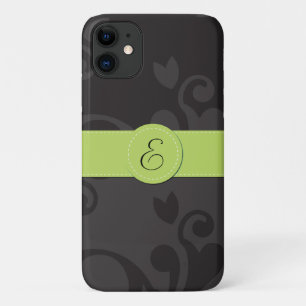 Damask Pattern, Grey Damask, Monogram Case-Mate iPhone Case