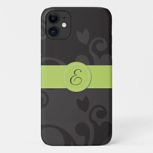 Damask Pattern, Grey Damask, Monogram Case-Mate iPhone Case (Achterkant)