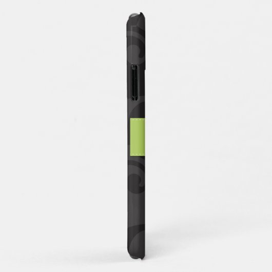 Damask Pattern, Grey Damask, Monogram Case-Mate iPhone Case (Achterkant/rechts)