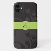 Damask Pattern, Grey Damask, Monogram Case-Mate iPhone Case (Achterkant)