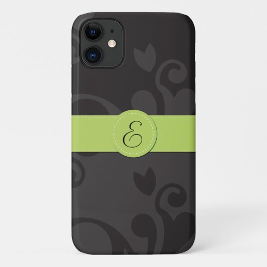 Damask Pattern, Grey Damask, Monogram Case-Mate iPhone Case (Achterkant)