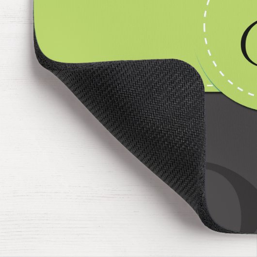 Damask Pattern, Grey Damask, Monogram Muismat (Hoek)