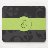 Damask Pattern, Grey Damask, Monogram Muismat (Voorkant)