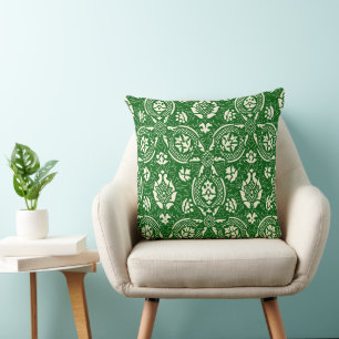Damask Pattern - Groen  Elegant Stof Kussen