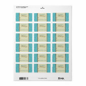 Damask Pattern Holiday Gift Label (aqua/bruin) (Full Sheet)