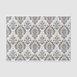  Damask Pattern in de kleuren blauw en beige Tissuepapier