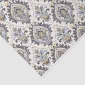  Damask Pattern in de kleuren blauw en beige Tissuepapier (Detail)