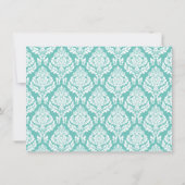 Damask Pattern Mint Greeen Personalized Flat Notitiekaartje (Achterkant)