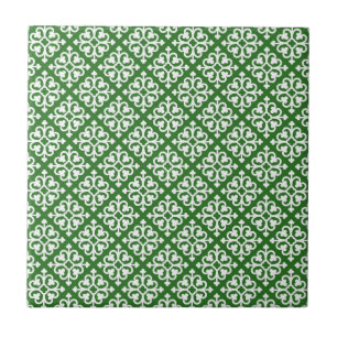Damask Pattern op Green Tegeltje