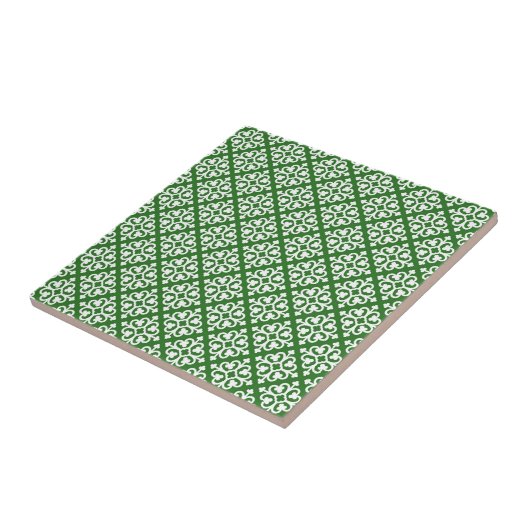 Damask Pattern op Green Tegeltje (Zijkant)
