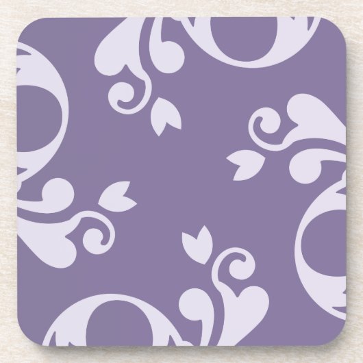 Damask Pattern, Paarse Damask, French Damask Bier Onderzetter (Voorkant)