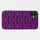 Damask Pattern, Paarse Damask, French Damask Case-Mate iPhone Case (Achterkant (horizontaal))