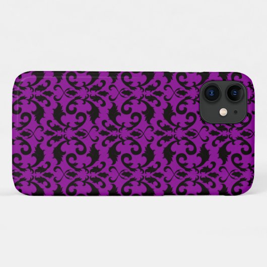 Damask Pattern, Paarse Damask, French Damask Case-Mate iPhone Case (Achterkant (horizontaal))