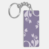 Damask Pattern, Paarse Damask, French Damask Sleutelhanger (Voorkant Links)